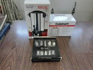 lot 38 image: Coffee Maker, Toaster, Flatware