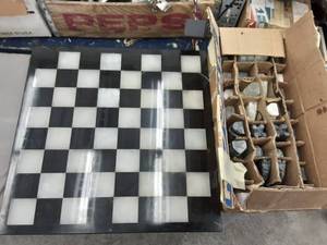 lot 43 image: Marble Chess Set