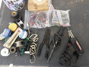 lot 141 image: Soldering Irons, Gun, Leads, More