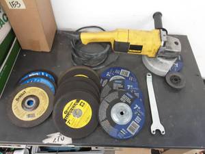 lot 154 image: Dewalt 7 Grinder With Wheels