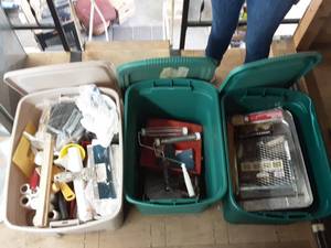 lot 197 image: 3-Totes With Lids  Removal From Upper Loft
