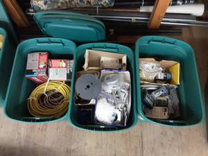 lot 200 image: 3-Totes With Lids With Electrical Related.  Removal From Upper Loft.