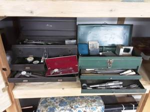 lot 215 image: 2-Matching Tool Boxes With Contents.  Removal From Upper Loft.