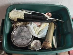 lot 222 image: Grease & Grease Guns.  Removal From Upper Loft.