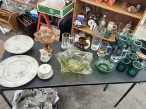 lot 227 image: Colored  Glass Ware & China