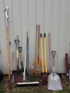 lot 256 image: Pruner, Shovels, Rakes, Ax, More