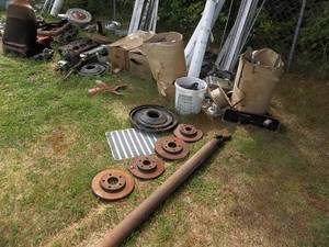 lot 276 image: Old Car Parts Mostly For 1961 Olds Starfire Mechanical & Sheet Metal