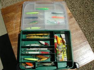 lot 67 image: Tacklebox with Larger Rapala Type Lures
