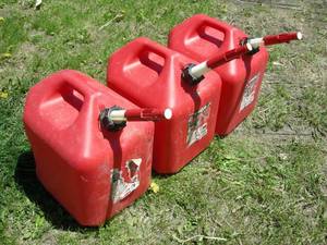 lot 117 image: 3 5-gallon Gasoline Cans