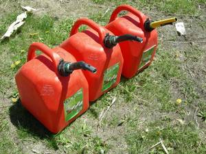 lot 118 image: 3 5-gallon Gasoline Cans