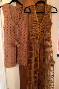 lot 9 image: Lot of Vintage Crocheted Sweaters- Fun