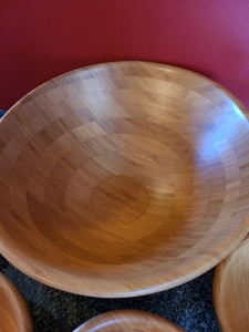 lot 58 image: Wood Salad Bowl Serving Set