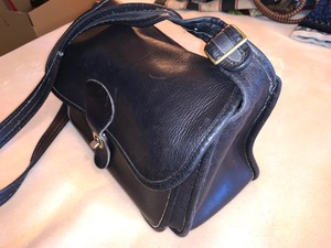 lot 66 image: Black Leather Vintage Coach Purse