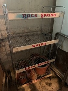 lot 90 image: Vintage Rock Spring Metal Advertising Shelf