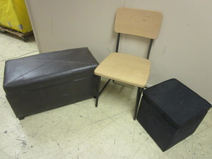 lot 823 image: TARGET STORAGE OTTOMAN, CHAIR, STORAGE OTTOMAN