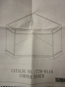 lot 830 image: JC PENNEY HOME COLLECTION CORNER BENCH - NEW