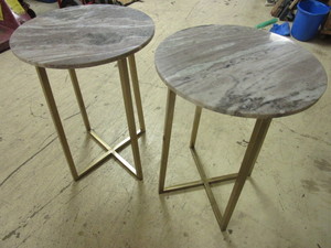lot 833 image: ACCENT TABLES, WITH STONE TOPS