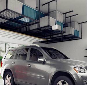 FLEXIMOUNTS - Lot of 3 -  4 ft. x 8 ft. Heavy Duty Overhead Garage Adjustable Ceiling Storage Rack in Black