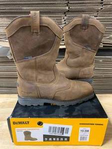 DEWALT Mens Stanton Waterproof Wellington Work Boots - Steel Toe - Bison Brown Size 10.5(M)