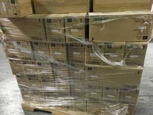 lot 14 image: Tall Pallet of Brand New CE 2 Outlet non surge Wall Tap USB Cases (6case)
