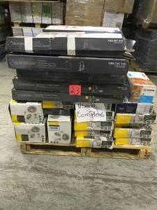 lot 23 image: Pallet with assorted Faucets- American Std, Glacier Bay, Pearless,Open Boxes- Customer Returns