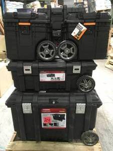 lot 24 image: Pallet with assorted Storage boxes some missing keys or have damaged some in good condition