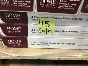 lot 52 image: 45 Cases Home Decorator Antique Brushed Oak Washed 6 in. Wide x 36 in. Length Click Floating luxury vinyl plank flooring (20.34 sq. ft.case)