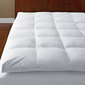 The Company Store Ultimate Baffled Square 4 in. Queen Down Featherbed Mattress Topper, FA30-Q-WHITE - NEW