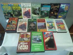 lot 10 image: Train & Railroad VHS Tapes -excellent.
