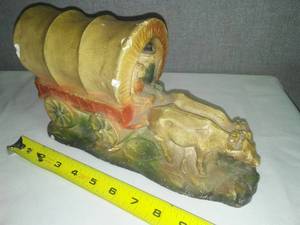 lot 42 image: Chalk ware Covered Wagon