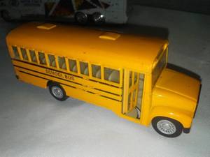 lot 80 image: 3 buses metal & plastic, school bus, ALLTEL & motor coach.