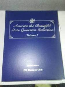 lot 104 image: America the Beautiful State Quarters Collection Delbert Fuller PCS Stamps & Coins - Complete Vol. 1.