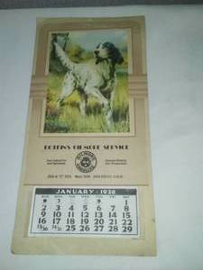 lot 114 image: Botkins Gilmore Service Gasoline 1938 calendar, San Diego, CA.