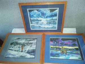 lot 191 image: 3 Native American based prints.