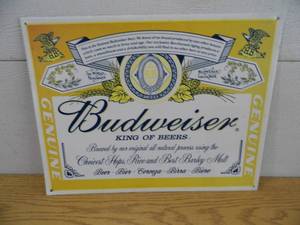 lot 33 image: Metal Budweiser Sign