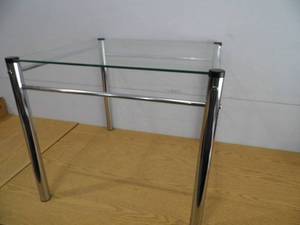 lot 39 image: Chrome  Glass Table