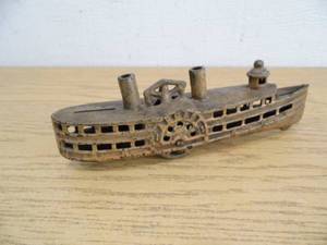 lot 79 image: Cast Iron Steamboat Bank