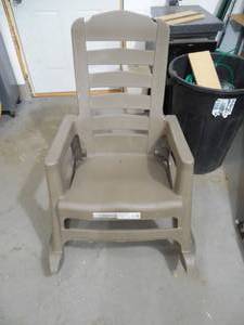 lot 46 image: Big Easy Plastic Outdoor Rocking Chair Mushroom
