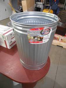 lot 78 image: 31 Gal. Galvanized Steel Round Trash Can