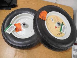 lot 147 image: (2) Marathon 14.5 in. Pneumatic Universal Wheelbarrow Wheels