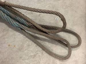 lot 19 image: Lot of 3 Wire Rope Cable Sling 8 x 12