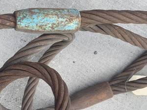 lot 24 image: Lot of 2 Wire Rope Cable Sling 8 x 1 14
