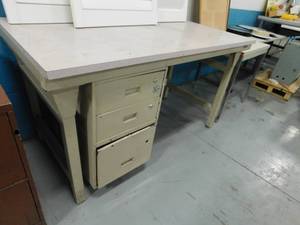 lot 156 image: Shop Desk with File Cabinet