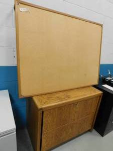 lot 166 image: File Cabinet & Cork Board