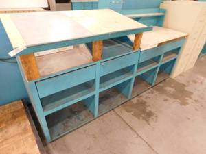 lot 218 image: Wood Cabinet with Light Box - 95(w) x 52(h) x 25.5(d)