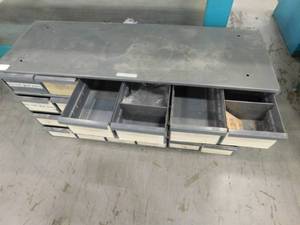 lot 221 image: Metal Nut & Bolt Bin - 34(w) x 17(h) x 12(d)
