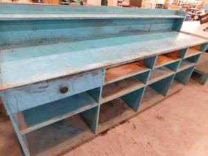 lot 229 image: Wood Work Bench - 8(w) x 36(h) x 25(d)