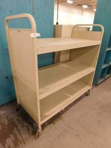 lot 233 image: Rolling Metal Storage Cart - 51(w) x 53(h) x 24(d)