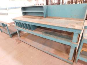 lot 297 image: Wood Work Bench - 96(w) x 42.5(h) x 32.5(d)