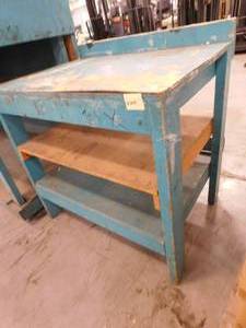 lot 298 image: Wood Work Bench - 35(w) x 32(h) x 25.5(d)